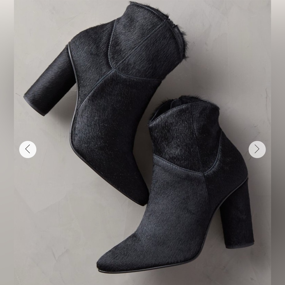 Overland Women Luna Cowhide Leather Ankle Boots Black Round Heel SZ EU 39